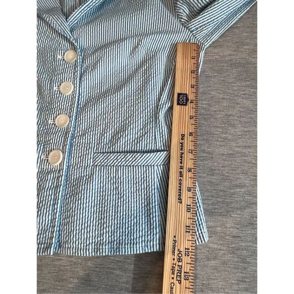 Talbots, seersucker, blue & white pin stripes - Picture 9 of 10